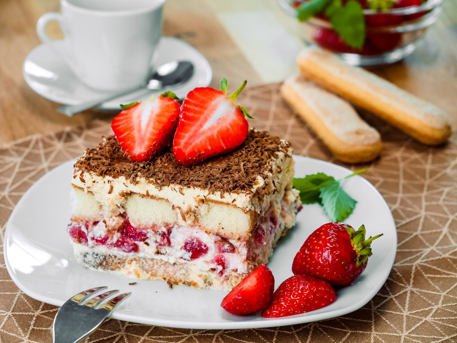 erdbeer tiramisu mit mascarpone