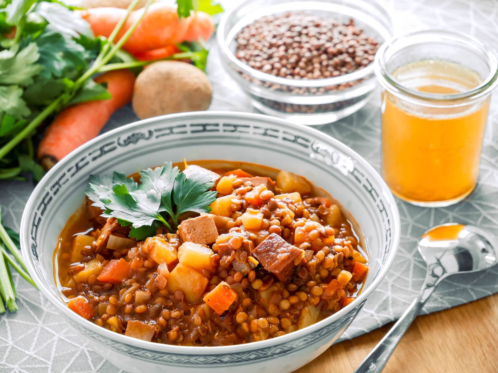 linseneintopf mit tofu