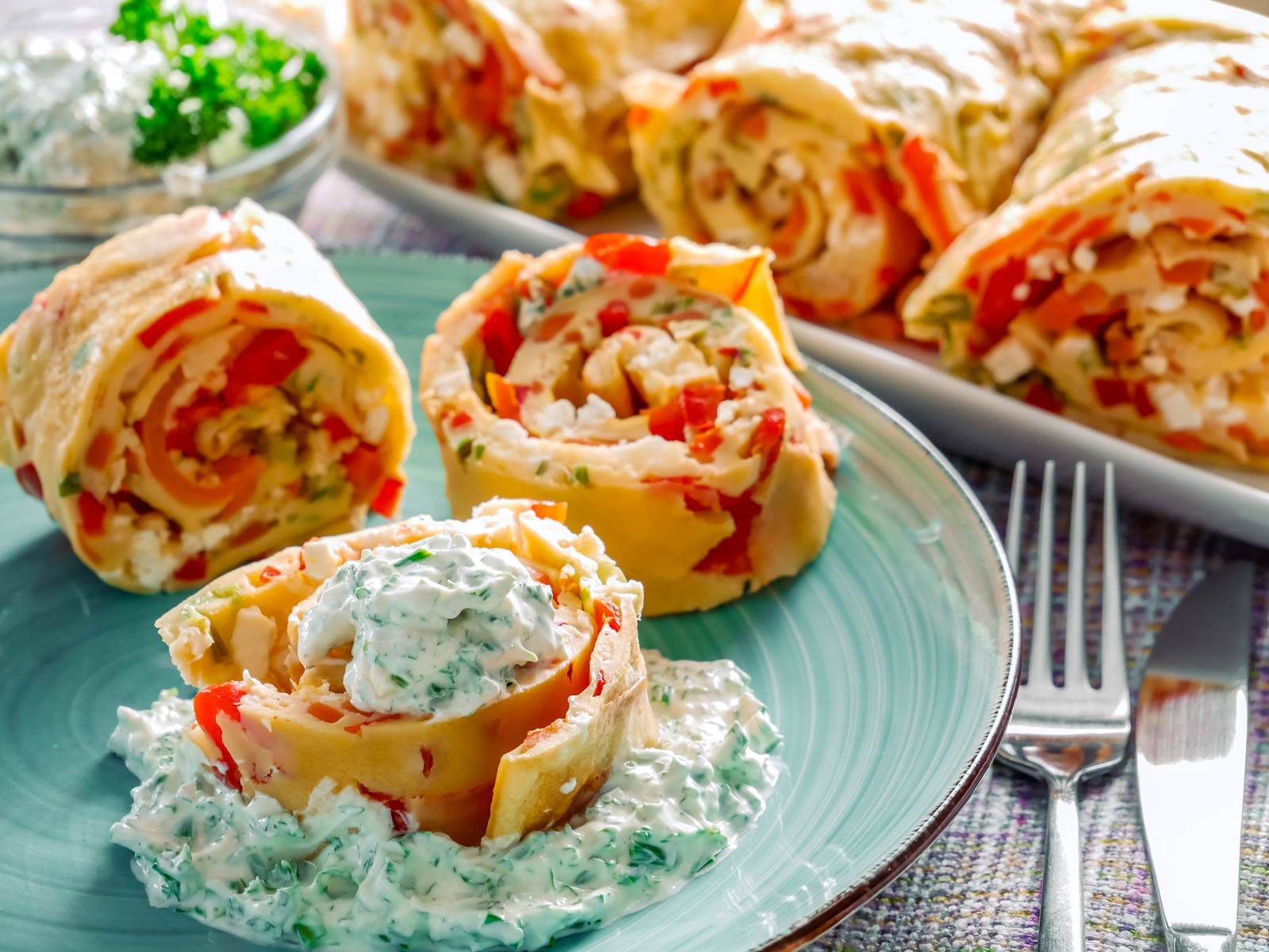 ofenpfannkuchen mit gemüse und feta